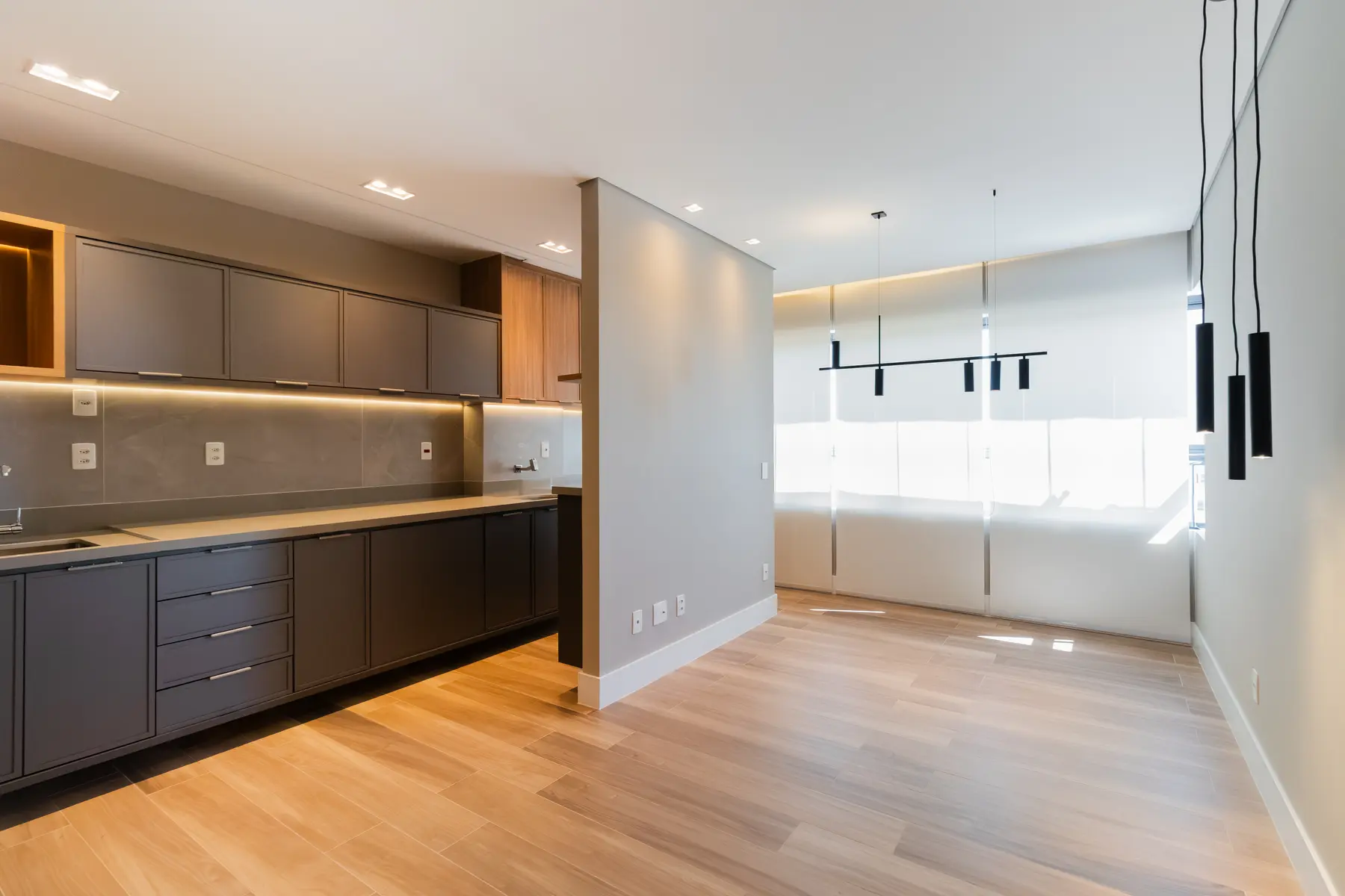 Ambiente integrado do apartamento no Atmosphera